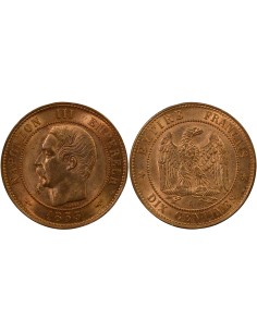 Napoléon III Tête nue 10 centimes Bronze 1853 A - Paris