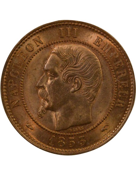 Napoléon III Tête nue 10 centimes Bronze 1853 A - Paris