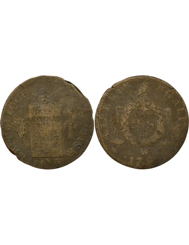 A la Balance 2 sols Cuivre 1793 W Lille