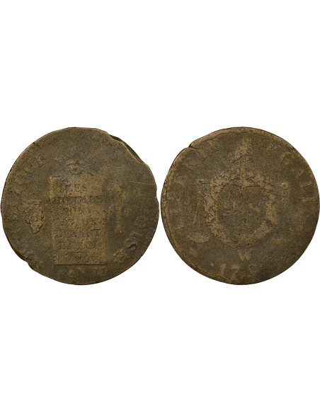 A la Balance 2 sols Cuivre 1793 W Lille