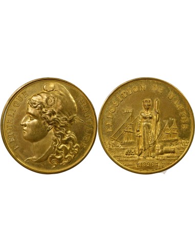 Exposition de Nantes 1 médaille Cuivre Doré 1896