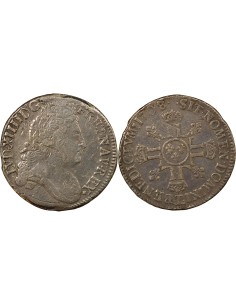 Louis XIV aux Huit L 1/2 écu Argent 1708 T Nantes