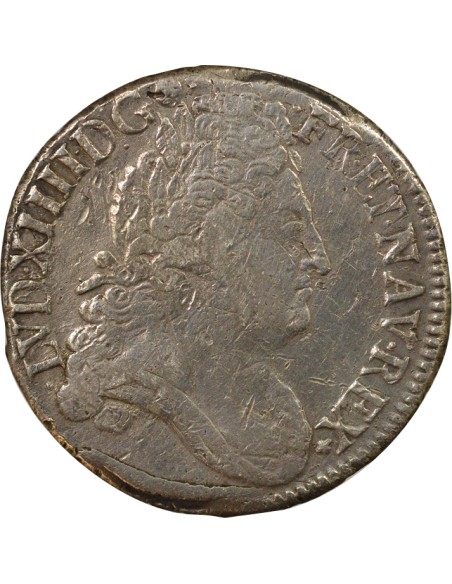 Louis XIV aux Huit L 1/2 écu Argent 1708 T Nantes