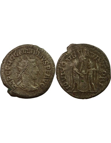 Rome Empire Gallien Empereur & Jupiter 1 antoninien Billon 259