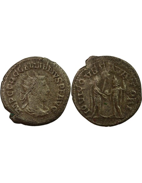 Rome Empire Gallien Empereur & Jupiter 1 antoninien Billon 259