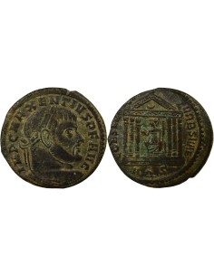 Rome Empire Maxence Temple Hexastyle 1 ae Cuivre 307-310 Aquilée