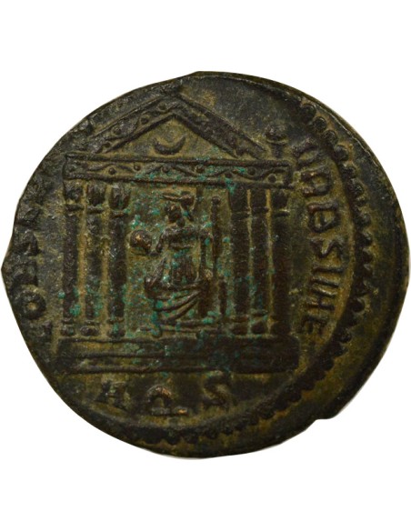 Rome Empire Maxence Temple Hexastyle 1 ae Cuivre 307-310 Aquilée