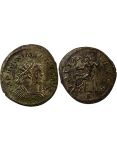 Rome Empire Maximien Hercule Jupiter assis 1 antoninien Billon 292 D Lyon