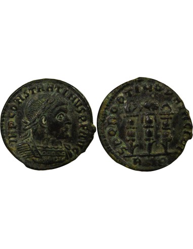 Rome Empire Constantin Ier Aquilla & Enseignes 1 nummus Cuivre 312-313 R Rome