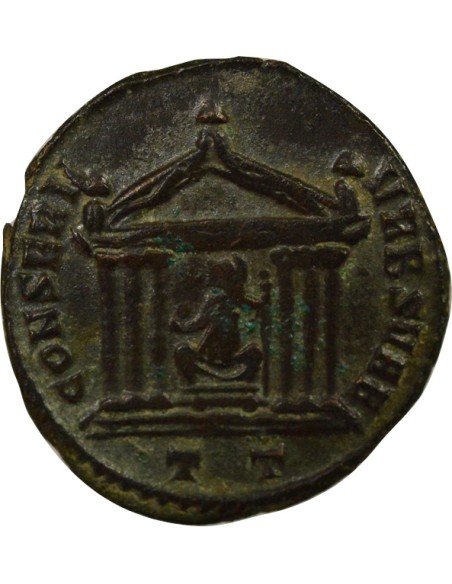 Rome Empire Maxence Temple Hexastyle 1 ae Cuivre 307-308 Ticinum