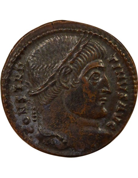 Rome Empire Constantin Ier Porte de Camp 1 nummus Cuivre 327-328 Arles
