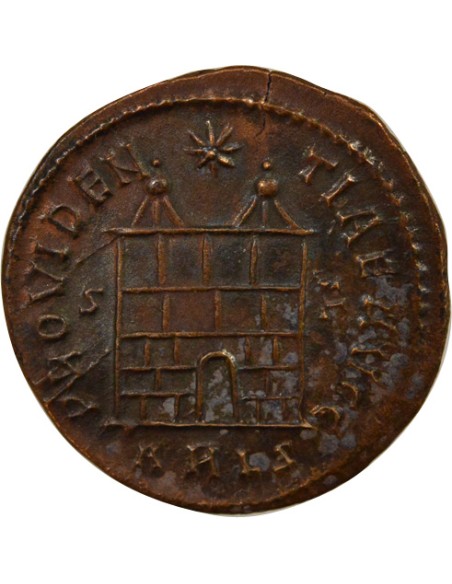 Rome Empire Constantin Ier Porte de Camp 1 nummus Cuivre 327-328 Arles