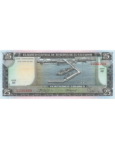 El Salvador 25 colones 1980