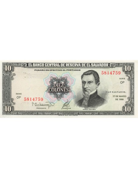 El Salvador 10 colones 1988