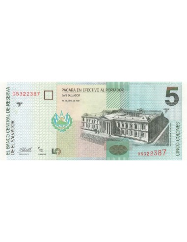 El Salvador 5 colones 1997
