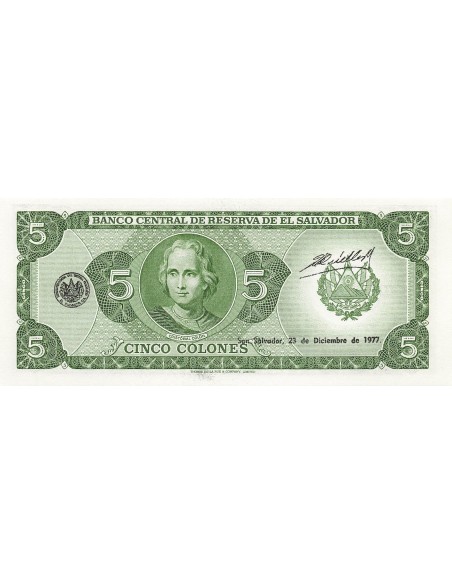 El Salvador 5 colones 1977