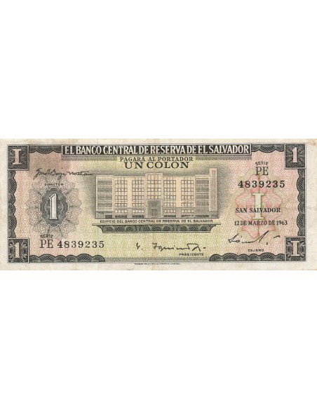 El Salvador 1 colon 1963