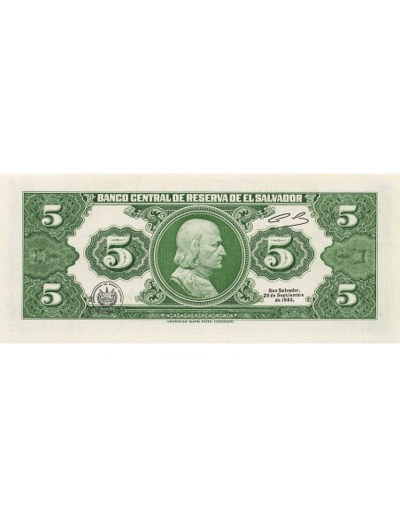 El Salvador 5 colones 1983