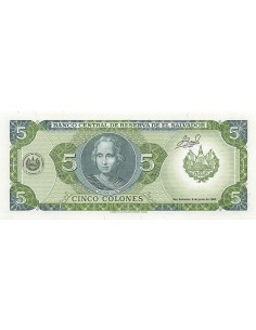 El Salvador 5 colones 1990 2