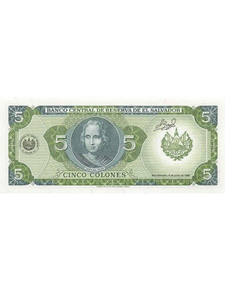 El Salvador 5 colones 1990