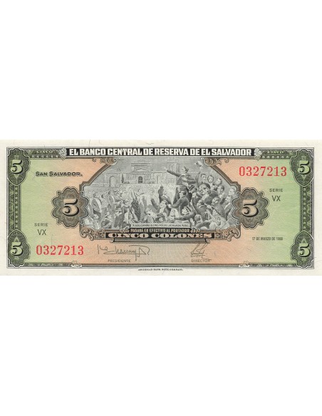 El Salvador 5 colones 1988
