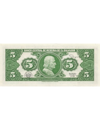 El Salvador 5 colones 1988