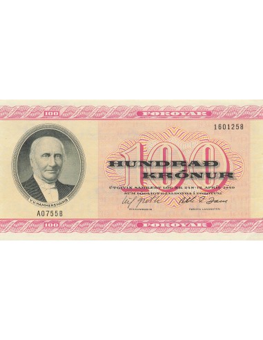 Iles Féroé 100 kronur 1975