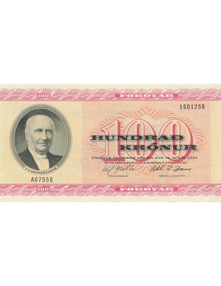 Iles Féroé 100 kronur 1975