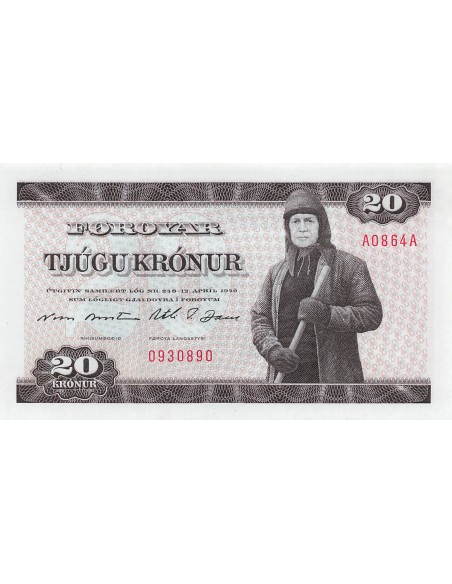 Iles Féroé 20 kronur 1987