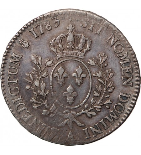 LOUIS XVI - ECU AUX BRANCHES D'OLIVIER 1783 A PARIS