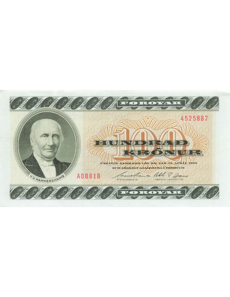 Iles Féroé 100 kronur 1988