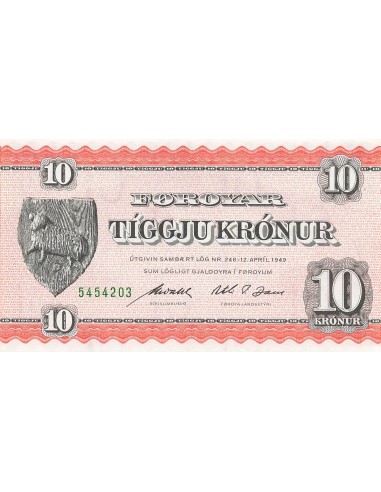 Iles Féroé 10 kronur 1971