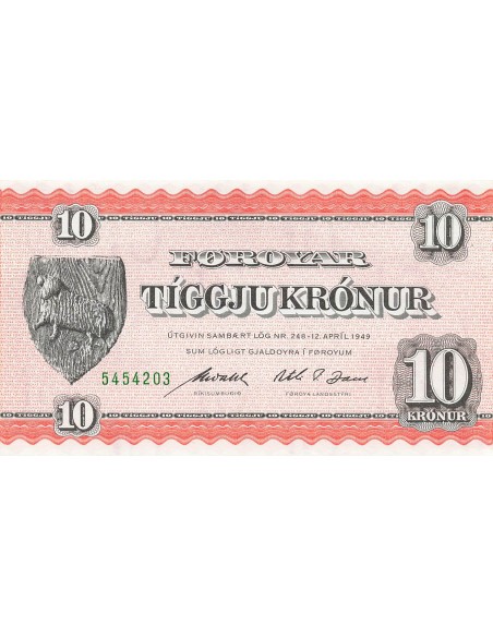 Iles Féroé 10 kronur 1971