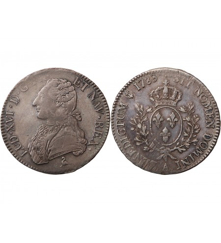 LOUIS XVI - ECU AUX BRANCHES D'OLIVIER 1783 A PARIS