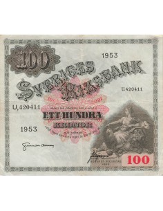 Suède 100 kronor 1953
