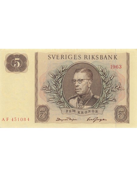 Suède 5 kronor 1963