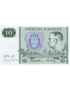 Suède 10 kronor 1975