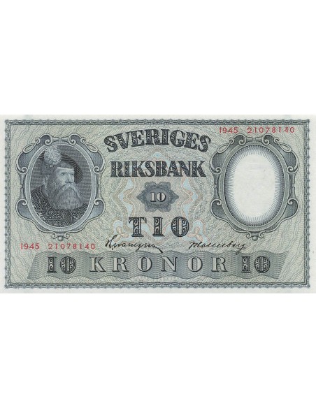 Suède 10 kronor 1945