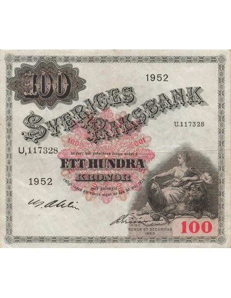 Suède 100 kronor 1952