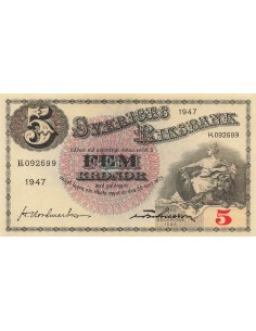 Suède 5 kronor 1947