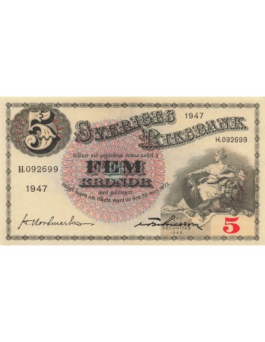 Suède 5 kronor 1947