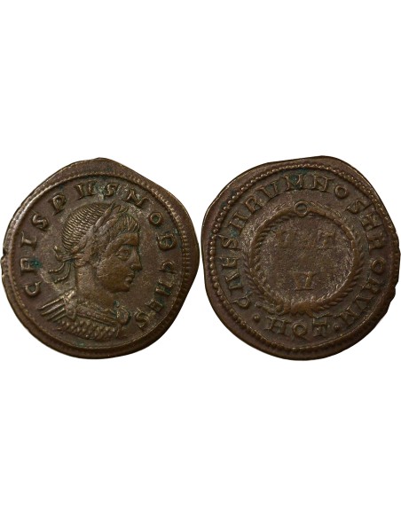 Rome Empire Crispus Voeux Quinquennaux 1 nummus Cuivre 320-322 Aquilée