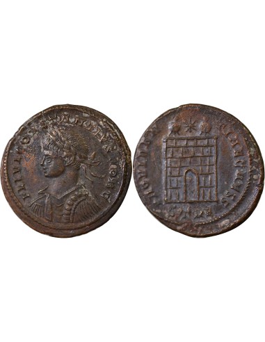 Rome Empire Constance II Porte de Camp 1 nummus Cuivre 327-328 Trèves