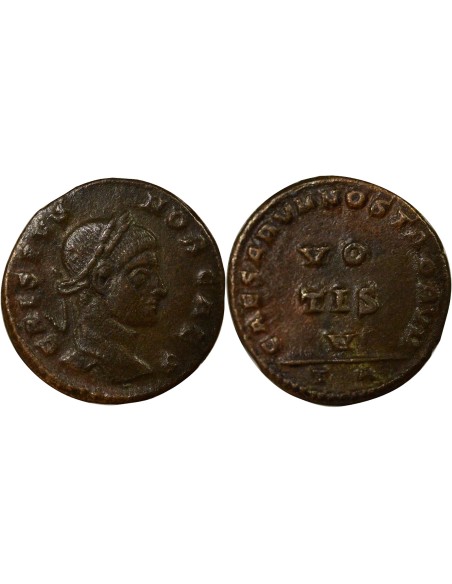 Rome Empire Crispus Voeux Quinquennaux 1 nummus Cuivre 321 Arles