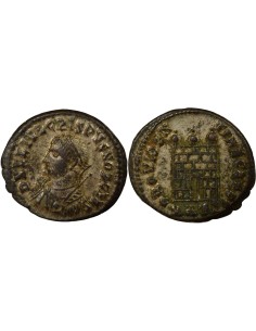 Rome Empire Crispus Porte de Camp 1 nummus Cuivre 317-320 Héraclée