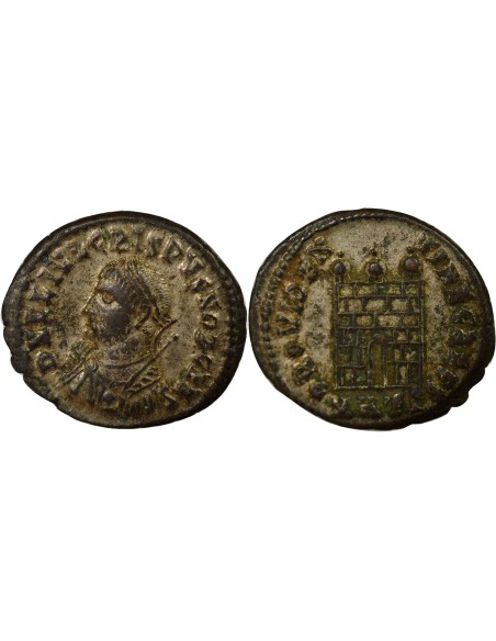 Rome Empire Crispus Porte de Camp 1 nummus Cuivre 317-320 Héraclée