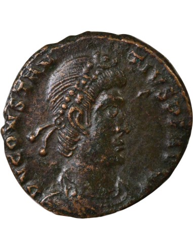 Rome Empire Constance II Soldat terrassant Cavalier 1 maiorina Cuivre 353-354 D Lyon