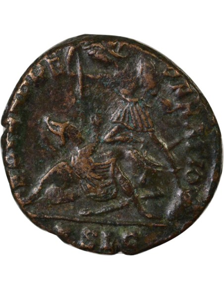 Rome Empire Constance II Soldat terrassant Cavalier 1 maiorina Cuivre 353-354 D Lyon