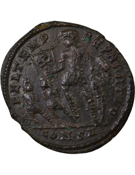 Rome Empire Constance II Empereur & Captifs 1 maiorina Cuivre 348-351 Constantinople