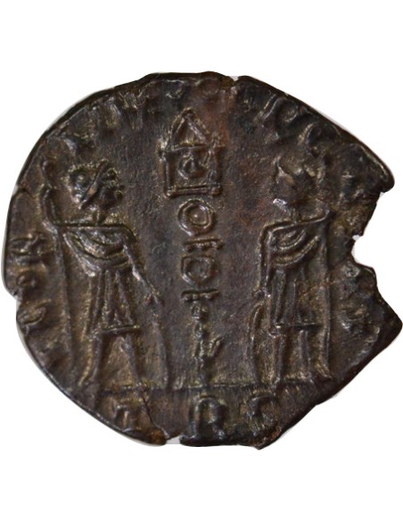 Rome Empire Constant Ier Soldats & Etendard 1 nummus Cuivre 340 Trèves